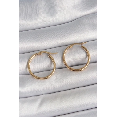 316 Çelik Gold Renk 22mm Kadın Halka Model Kadın Küpe