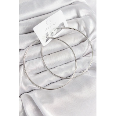 Pirinç Halka Model Gümüş Renk Kadın Küpe