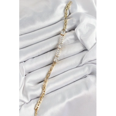 Xuping Pirinç Parçalı Su Yolu Model Gold Renk Kadın Bileklik