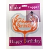 Happy Birthday Yazılı Turuncu Dallı Pasta Kek Çubuğu