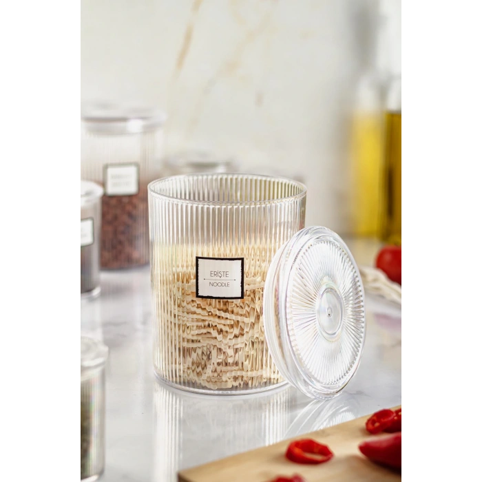 9lu Barok Yuvarlak Büyük Kavanoz Seti & Saklama Kabı & Erzak Kabı (9*2000 ML)