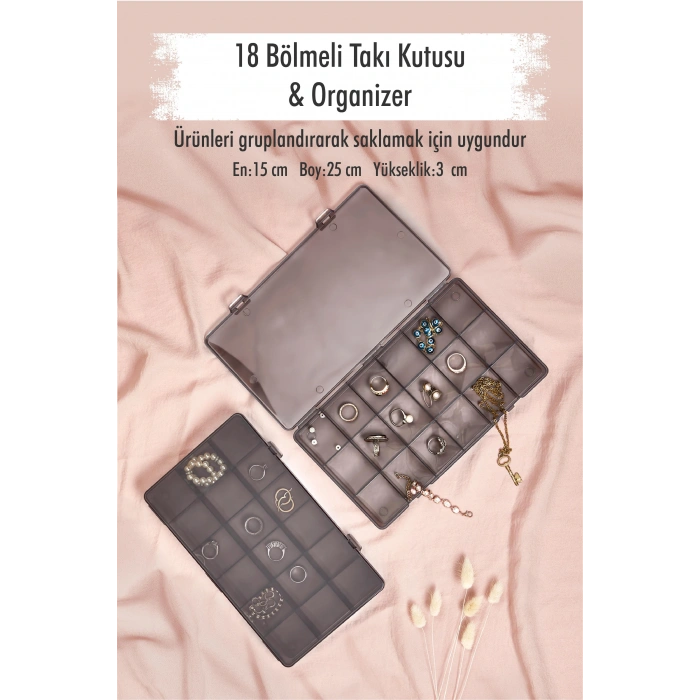 18 Bölmeli Takı Kutusu & Çok Amaçlı Kutu & Organizer