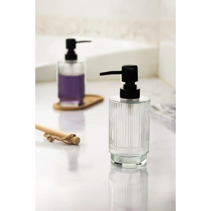 Cam Şeffaf Sıvı Sabunluk 200 ml Banyo Lavabo