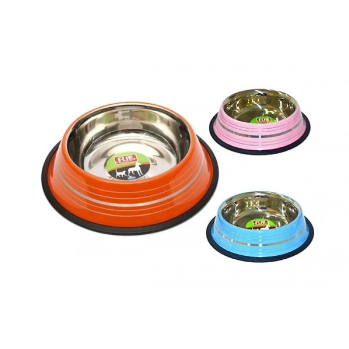 24 Oz. Ke-3204ps Flip Renkli Şeritli Mama Kabı