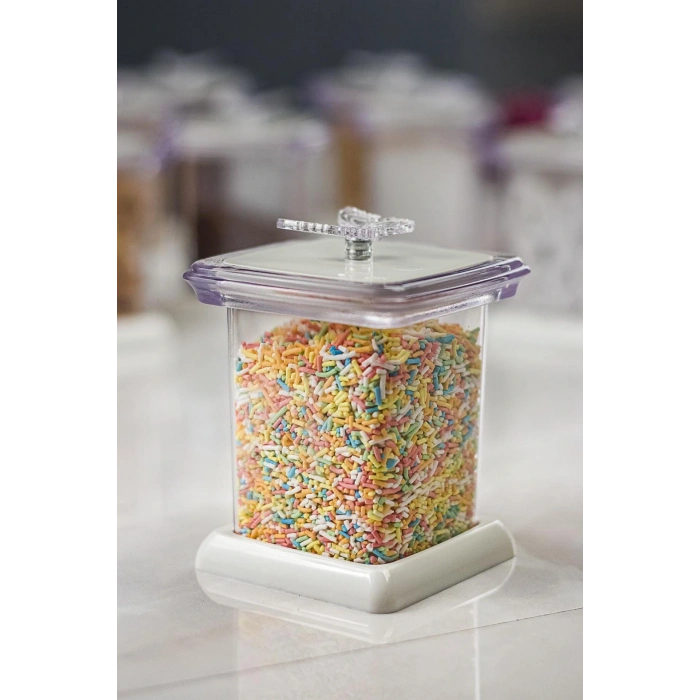 Akrilik Fuşya 12 Li Baharat Kavanozu & Baharatlık & Baharatlık Seti 200 ML ( CAM DEĞİLDİR )