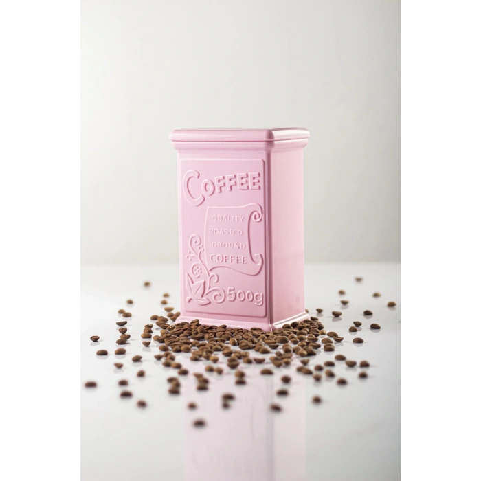 Akrilik Beyaz Şeker Kahve Çay Kavanozu 500 Ml (Vakum Kapak )