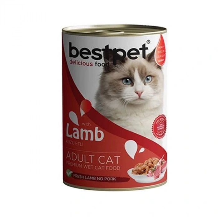 Bestpet Kuzulu Jöleli Yetişkin Konserve Kedi Maması 1 Adet 400 Gr