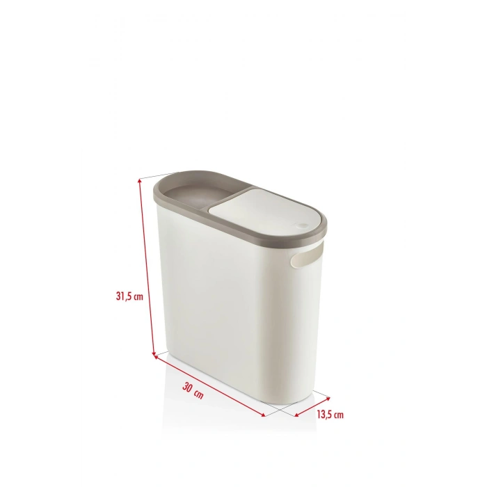 Gri Kapaklı WC Kağıtlıklı Çöp Kovası & Ofis Çöp Kovası 10 Lt