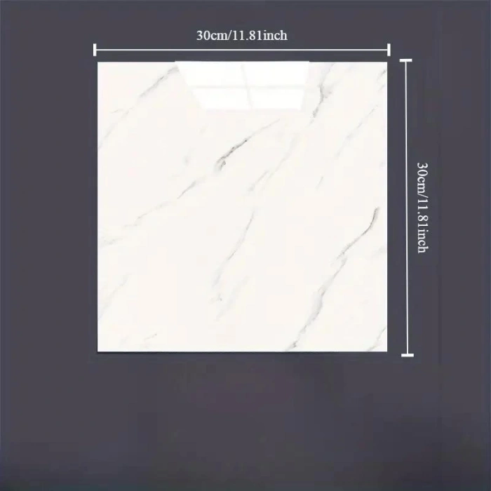 Beyaz Mermer Desenli Alüminyum Plastik Duvar Sticker (30*30)