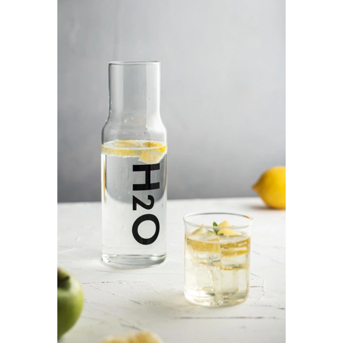 Borosilikat Cam Beyaz Başucu Sürahisi & Cam Sürahi * 600 ml