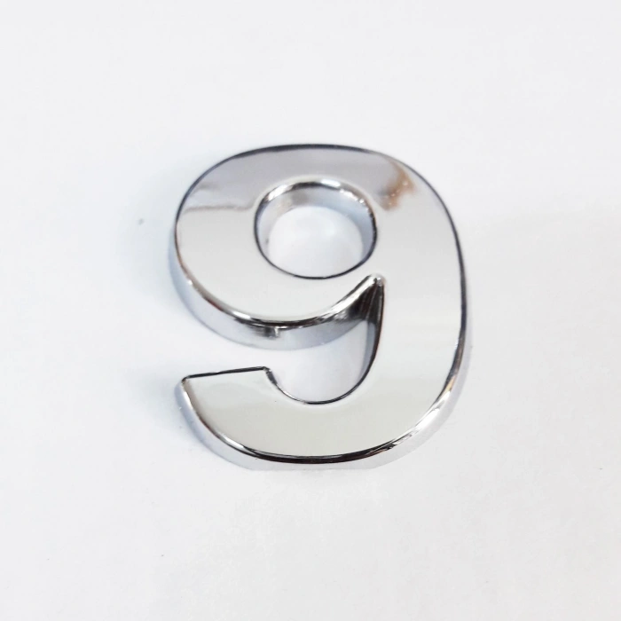 Cemax 9 Rakamı 3,75 cm Krom Yapışkanlı