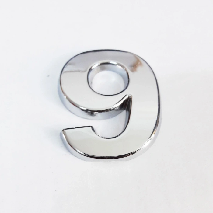 Cemax 9 Rakamı 3,75 Cm Krom Yapışkanlı
