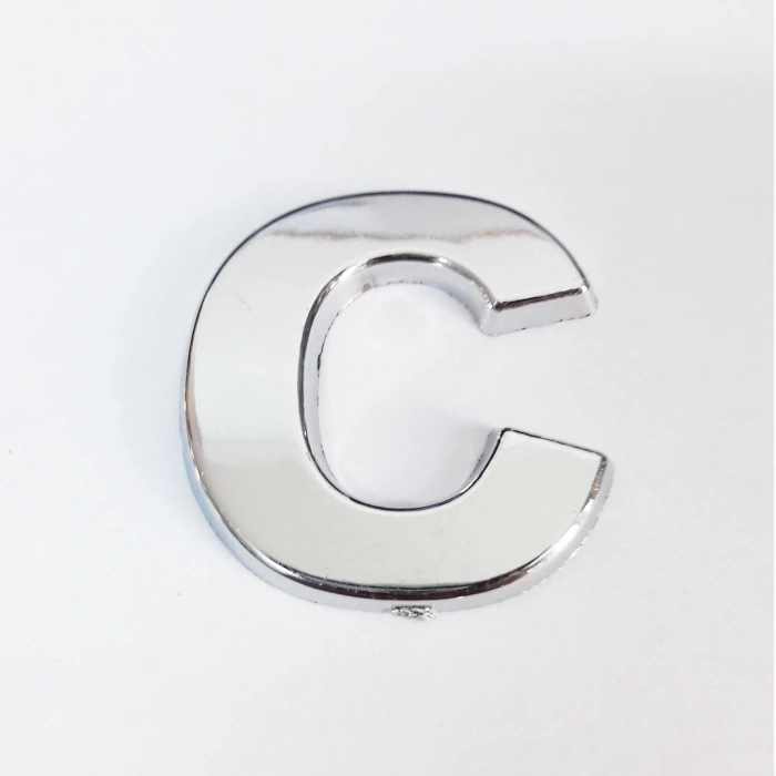 Cemax C Harfi  3,75 cm Krom Yapışkanlı