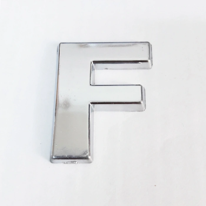 Cemax F Harfi  3,75 Cm Krom Yapışkanlı