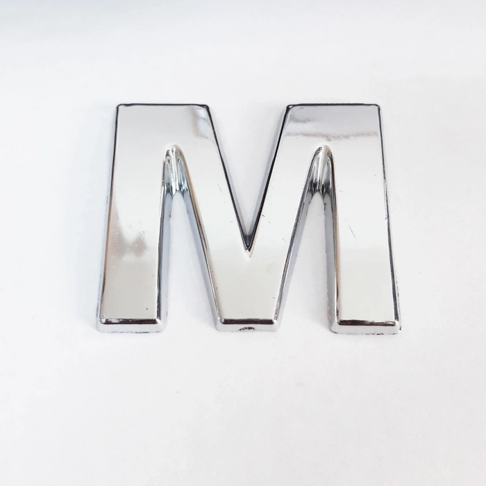 Cemax M Harfi  3,75 cm Krom Yapışkanlı