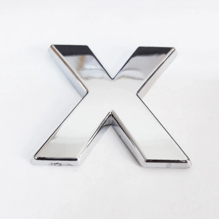 Cemax X Harfi  3,75 Cm Krom Yapışkanlı