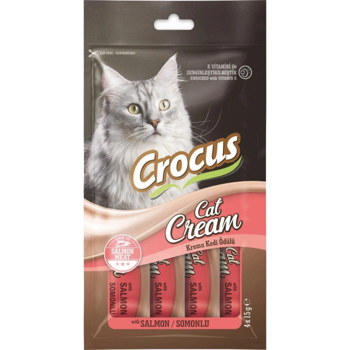 Crocus Somonlu Krema Kedi Ödülü 4x15g