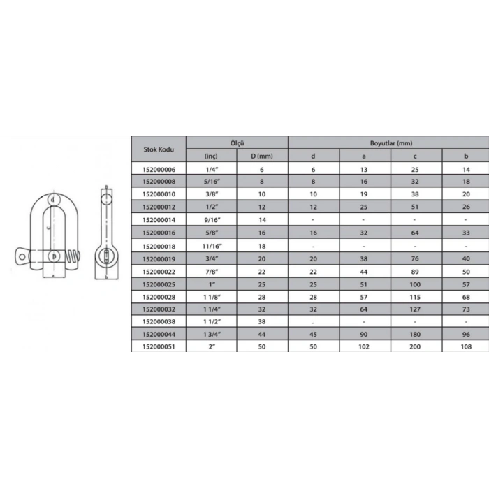 Ennalbur M6 Zincir Kilidi 1/4 ( 4 Adet )