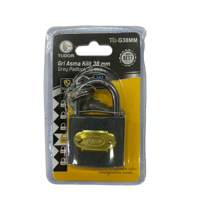 Ennalbur Tudor 38 Mm Kısa Gri Asma Kilit