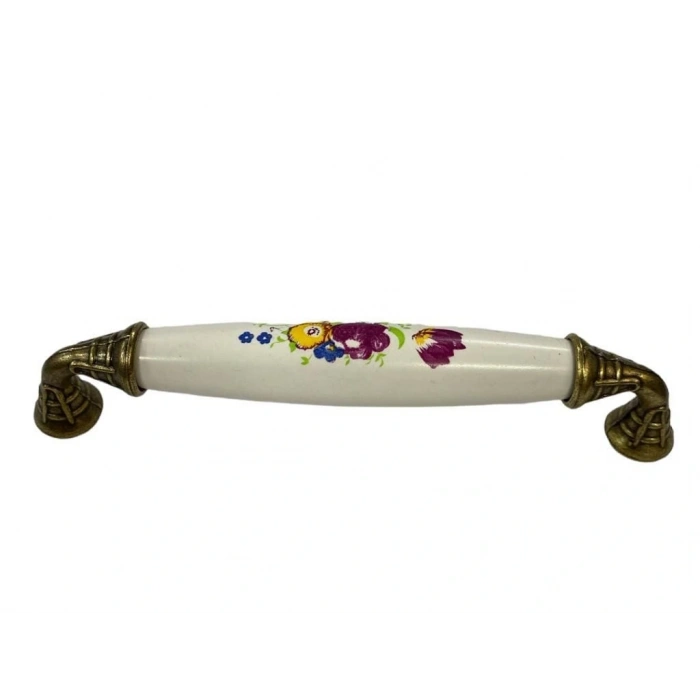 Klasik Silindir Kulp Antik Sarı 128 Mm