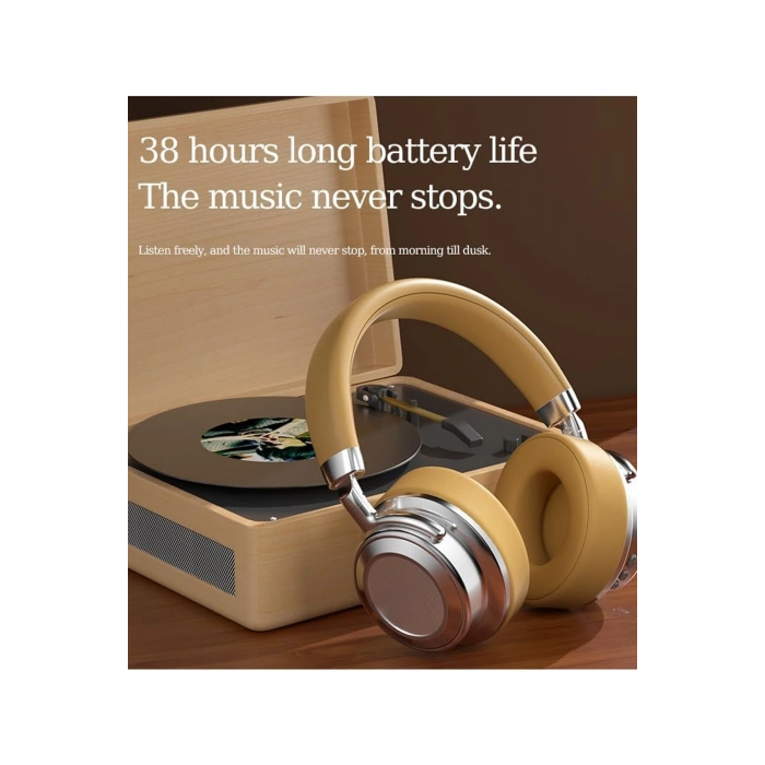 Metal Kulak Üstü Kablosuz Bluetooth Kulaklık Hybrid Anc Type-c Hızlı Şarj Bluetooth 6.0