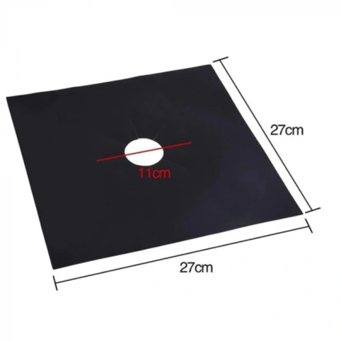 Ocak Koruyucu Folyo Yanmaz Yapışmaz 4lü Set Siyah Renk
