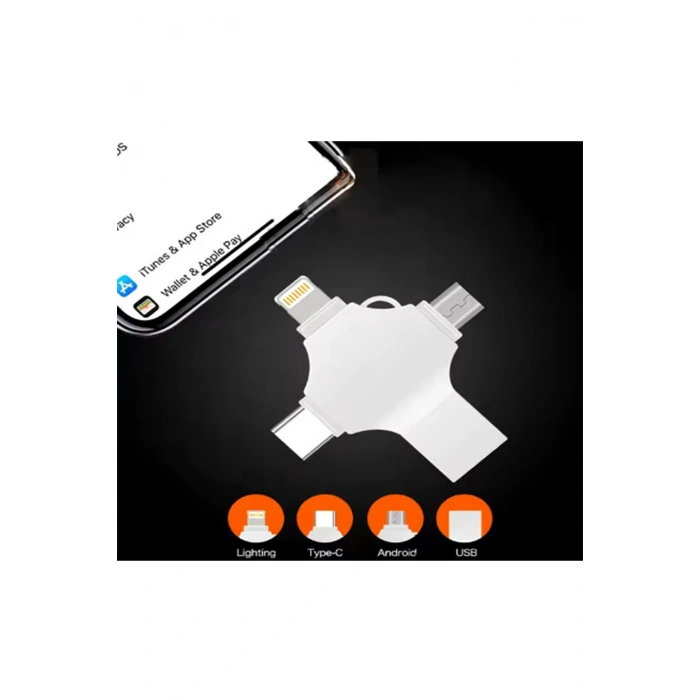 Otg 4in1 Cep Telefonu Çok Fonksiyonlu Usb Flash Bellek 64 Gb Type-c, Micro Sd Ve Kart Okuyucu