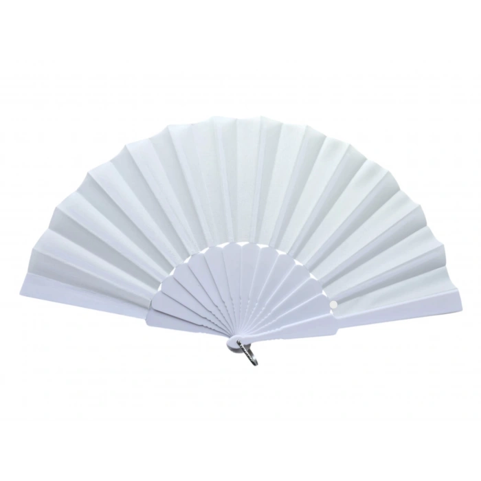 Plastik Düz Kumaş Yelpaze 12li Beyaz