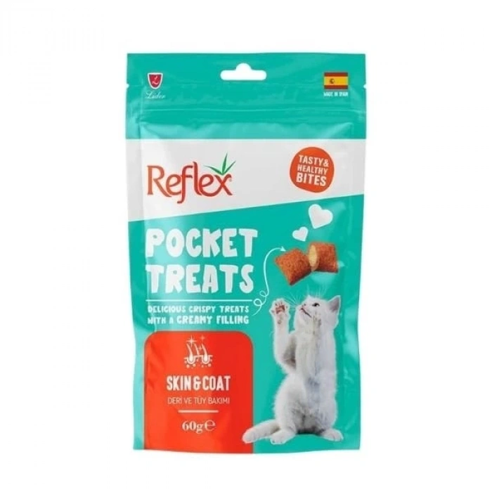 Reflex Pocket Treats Deri ve Tüy Bakımı Destekleyici Kedi Ödül Maması 60 Gr