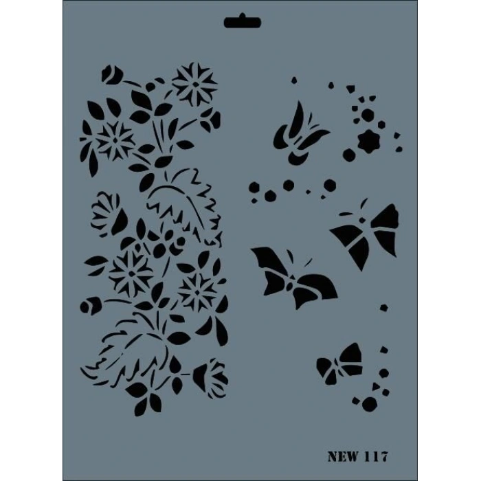 Rich New Seri N-117 Stencil 35x25 cm