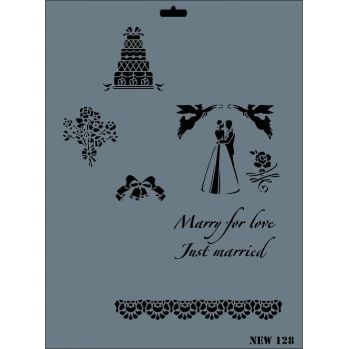 Rich New Seri N128 Stencil 35X25 Cm