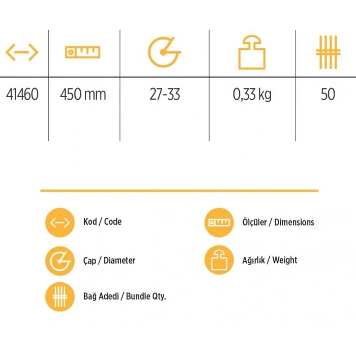 Yks 41460 Keser Sapı 45 Cm