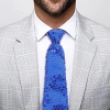 Mavi Pul Payetli Işıltılı Parti Kravatı 33 Cm