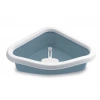 Stefanplast Sprint Corner Köşeli Açık Kedi Tuvaleti Beyaz/Mavi 56x40x14 Cm