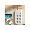 Termal Akım Korumalı 6’lü Priz 4x Usb 2x Type-c Çıkışlı Grup Priz Çoğaltıcı (3500w) Siyah