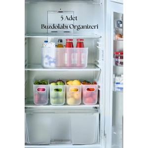 5’li Şeffaf Buzdolabı Organizeri & Buzdolabı Düzenleyici 7,5 Lt