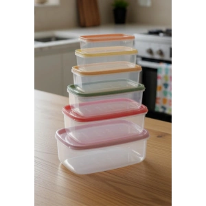 6’lı Renkli Saklama Kabı Seti 3 lt Mutfak Düzenleyici