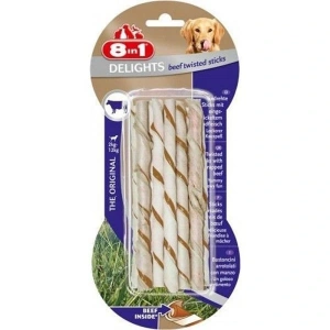 8in1 Delights Twisted Biftekli Burgu Köpek Kemik Ödülü 1 Adet 10x55 Gr