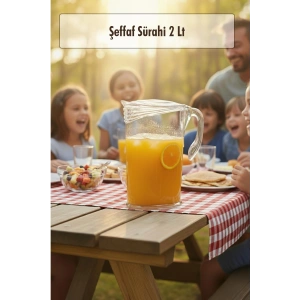 Akrilik 2 Lt Şeffaf Sürahi (Buzdolabı Kapak Rafına Sığar)