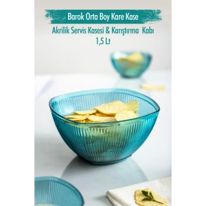Barok Mavi Orta Boy Kare Kase & Sunum Kasesi - 1,5 Lt
