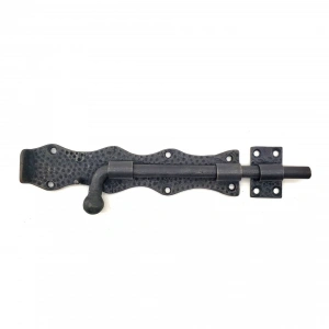 Antika Tarz Dekoratif Pirinç Dövme Kapı Sürgüsü - 20cm, Oksit