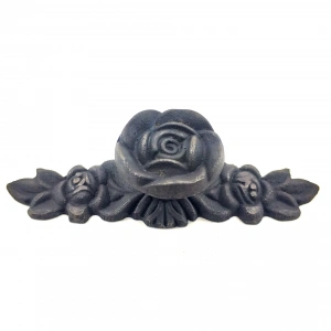 Antika Tarz Dekoratif Pirinç Gül Düğme - 30x100 Mm, Oksit