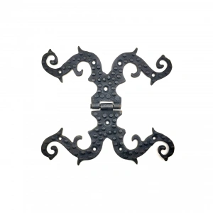 Antika Tarz Dekoratif Pirinç Süslü Menteşe - 190x170 Mm, Oksit