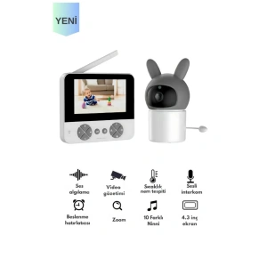 Bebek Kamerası Kumandalı Monitörlü Karşılıklı Konuşma Özellikli , Hatırlatıcılı Ip Bebek Kamerası