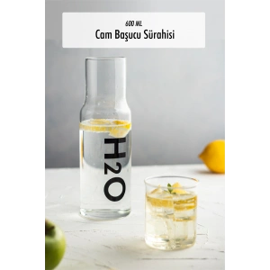 Borosilikat Cam Beyaz Başucu Sürahisi & Cam Sürahi * 600 ml