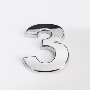 Cemax 3 Rakamı 3,75 cm Krom Yapışkanlı