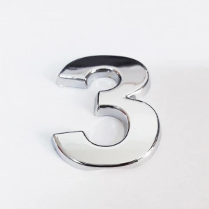 Cemax 3 Rakamı 3,75 Cm Krom Yapışkanlı