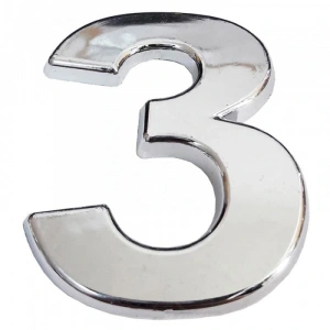 Cemax Krom Yapışkanlı 3 Rakamı 5 Cm