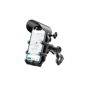Gidon Bağlantılı Güneş Ve Yağmur Korumalı 360° Derece Ayarlanabilir Motosiklet Bisiklet Telefon Tutucu