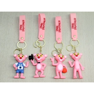 Pembe Panter Silikon Anahtarlık Alk4271